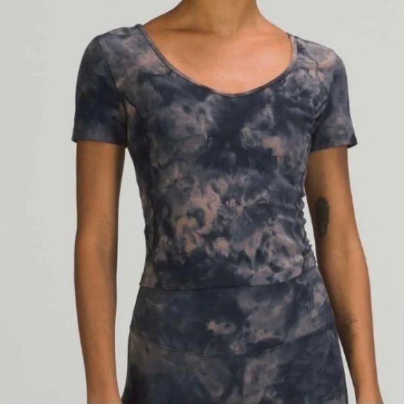 Lululemon Align Tee Diamond Dye Lunar Rock Navy 12 - Picture 1 of 6